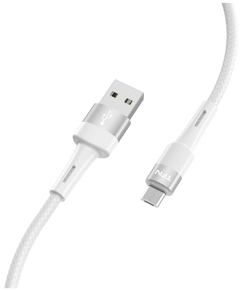 Кабель TFN microUSB Envy 1.2m нейлон wht - фото №4