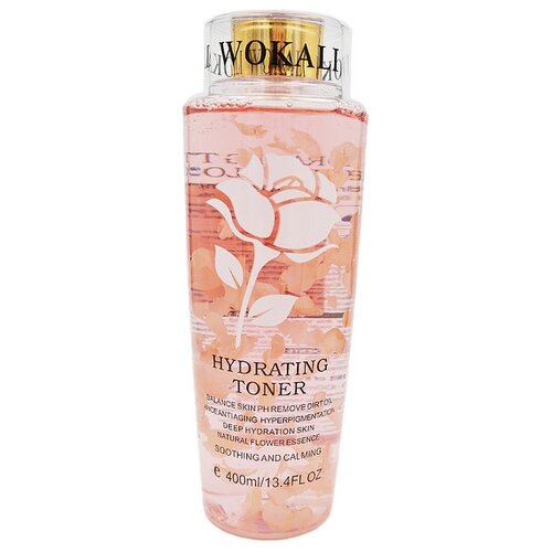 Wokali Hydrating Toner, увлажняющий тонер для лица с лепестками сакуры 400 мл