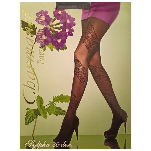 Колготки Charmante Silpha 20 den, фантазийные, с плоским швом, укрепленным носком и ластовицей из хлопка