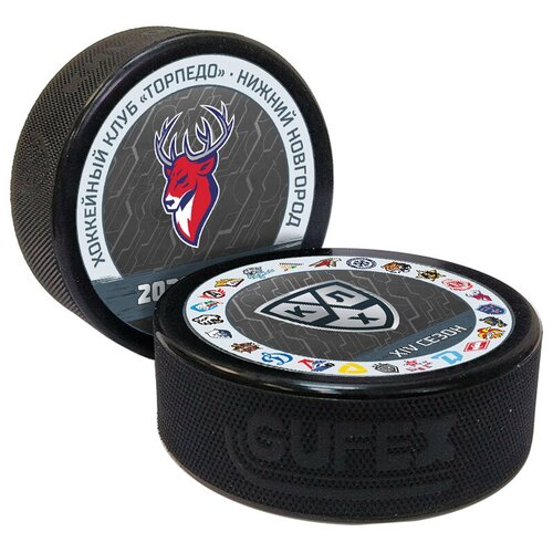 Шайба хоккейная GUFEX - KHL OFFICIAL (Запад - ХК Торпедо Сезон 2021-22 цветная двустор.)