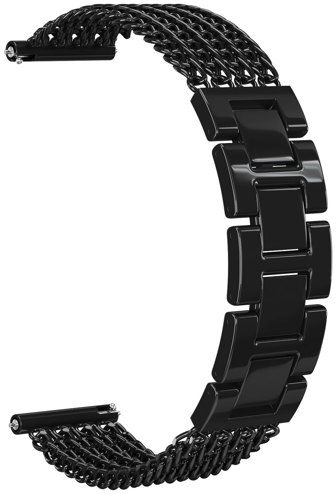 Ремешок металлический GSMIN Four Chain 22 для Huawei Watch GT 2 Pro (Черный)