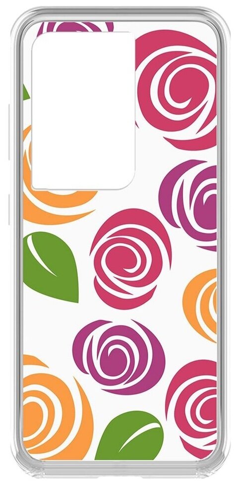 Чехол-накладка Krutoff Clear Case Женский день - Цветочный паттерн 6 для Samsung Galaxy S21 Ultra (G998)