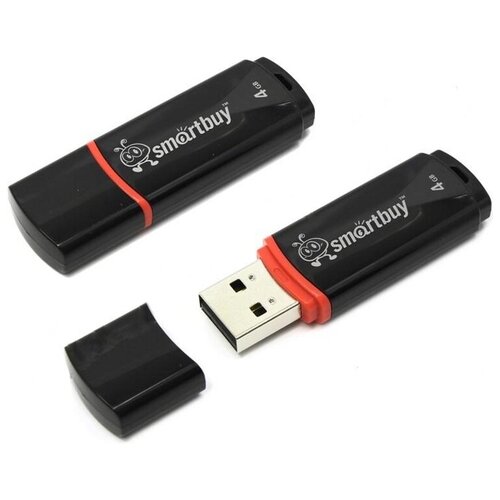 Smart Buy Флэш-драйв Smart Buy Crown, 4GB, черный флэш накопитель usb 8 гб smart buy fashion 3 0 черный 1 шт