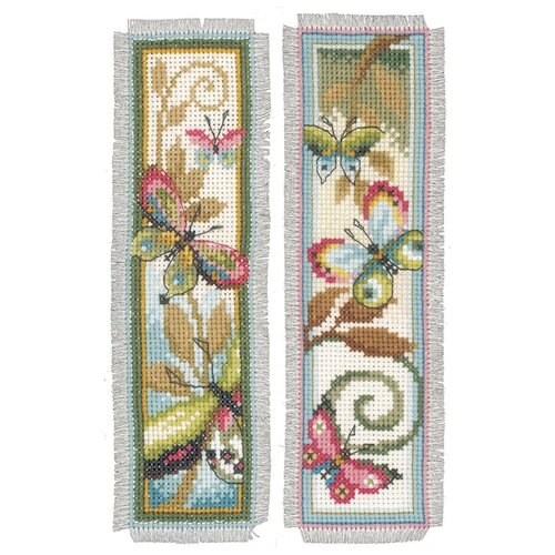 фото Закладка декоративные бабочки набор для вышивания, 2 дизайна vervaco pn-0155949