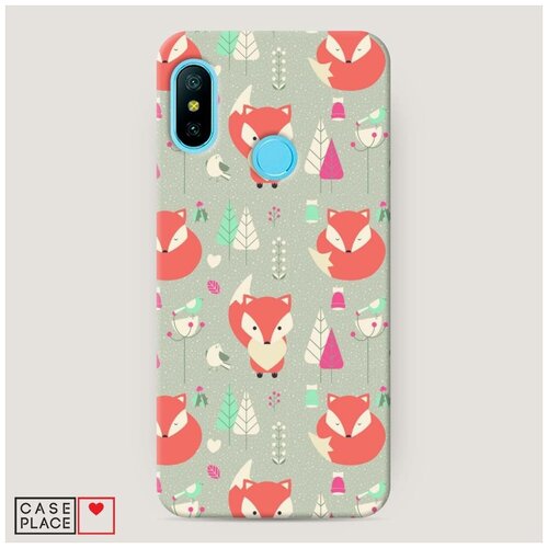 фото Чехол пластиковый xiaomi redmi 6 pro птички лисички case place