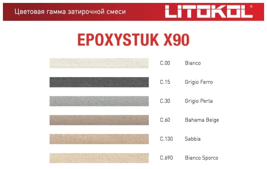 Эпоксидная затирочная смесь LITOKOL EPOXYSTUK X90 C.15 GRIGIO FERRO 10 кг 479360003 - фотография № 5