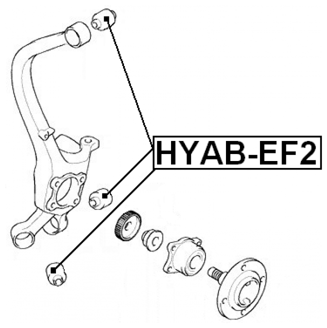 Сайлентблок задней цапфы Febest HYAB-EF2