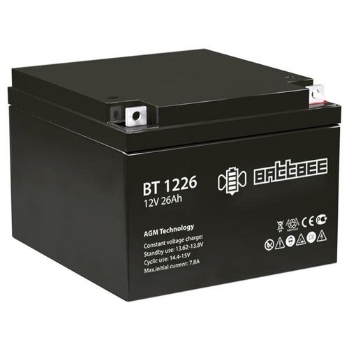 Аккумулятор Battbee BT-1226 (12В, 26Ач / 12V, 26Ah / клеммы T3)