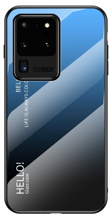 Чехол-бампер MyPads для Samsung Galaxy M31 SM-M315 (2020) стеклянный из закаленного стекла с эффектом градиент зеркальный блестящий переливающийс.