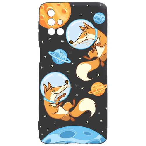 фото Силиконовый чехол-накладка silky touch 3d для galaxy m31s с принтом "cosmofoxes" черный gosso