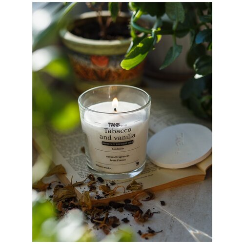 Свечи для дома ароматические декоративные в стеклянном подсвечнике интерьерные восковые Аромат Баунти 