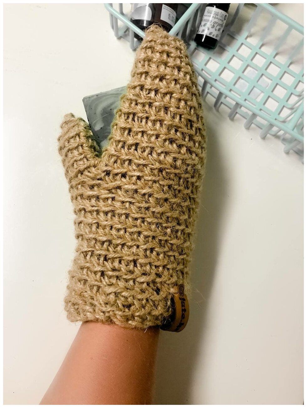 Мочалка-рукавичка для пилинга кесе/рукавица-для бани/jute. krd