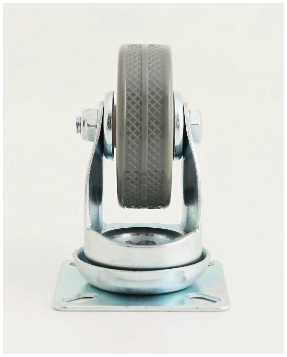 Колесо поворотное 50 мм. на площадке серая резина (33050)(комплект 2 шт) - фотография № 4