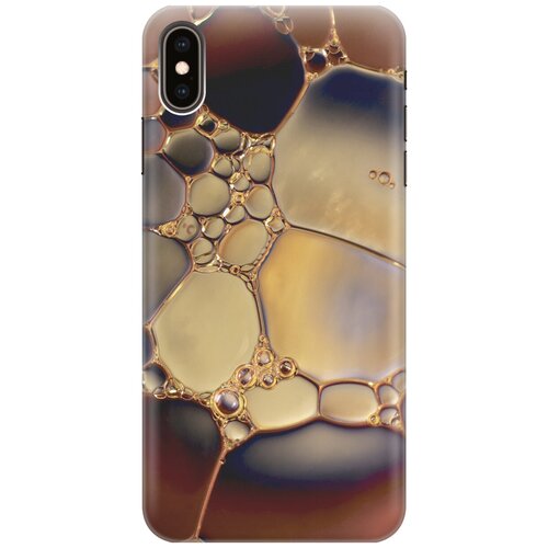 Силиконовый чехол на Apple iPhone XS Max / Эпл Айфон Икс Эс Макс с рисунком Бронзовые капли силиконовый чехол на apple iphone xs max эпл айфон икс эс макс с рисунком капли на травинке