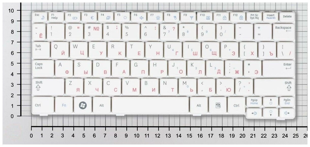 Клавиатура для ноутбука Samsung NF110 NP-NF110 BA59-02862C Белая
