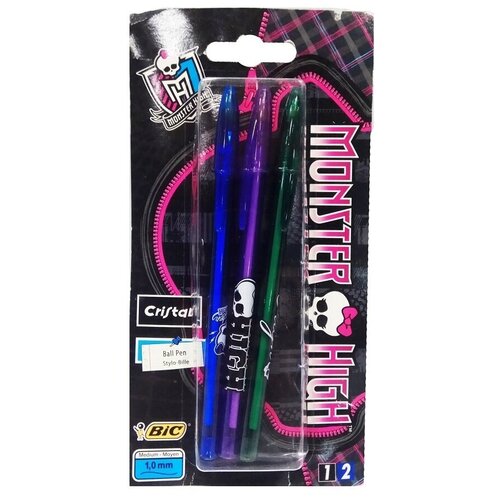 Набор канцелярский Bic - Monster High 3 шариковых ручки