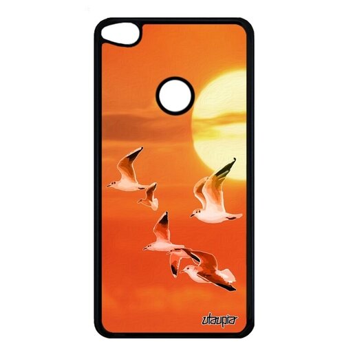 фото Модный чехол на телефон // huawei p8 lite 2017 // "чайки" дизайн буревестник, utaupia, оранжевый