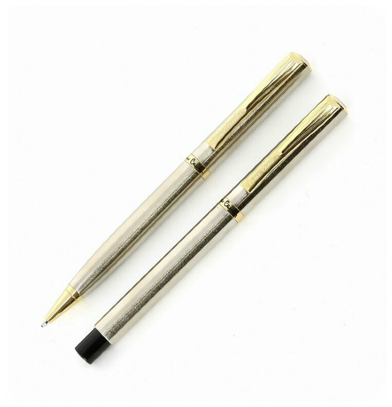 Набор Pierre Cardin PEN&PEN: ручка шариковая + роллер. Цвет - стальной. Упаковка Е или E-1