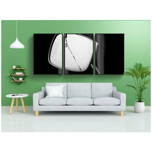 фото Набор модулных постеров для интерьера "зеркало, трескаться, рвать" 60x90 см. в тубусе, без рамки lotsprints