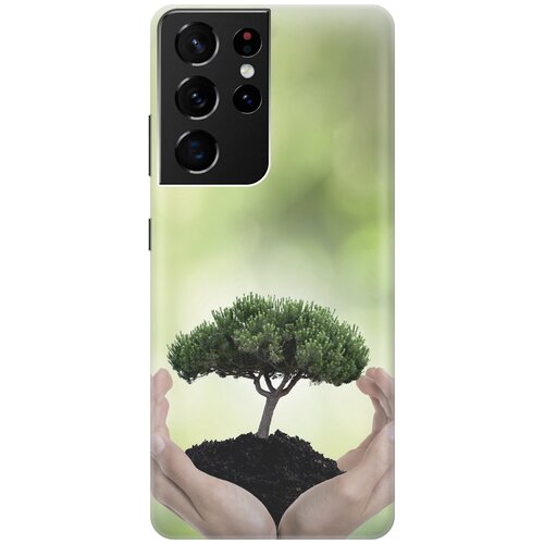 фото Силиконовый чехол на samsung galaxy s21 ultra / самсунг с21 ультра с принтом "оберегайте природу gosso