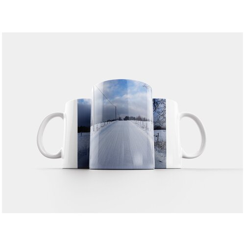 фото Кружка "зимняя дорога, зима, снег" 320 мл lotsprints