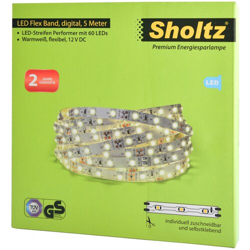 Светодиодная лента Sholtz LED Flex Band Set, LSO5244, 5 м, светодиодов: 60 шт., 36 Вт, теплый белый, 3000 К
