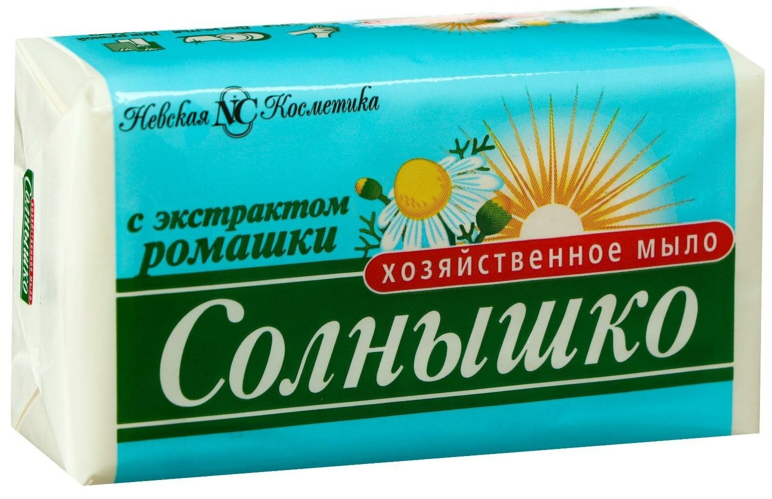 Мыло хозяйственное "Солнышко", с экстрактом ромашки , 140 г