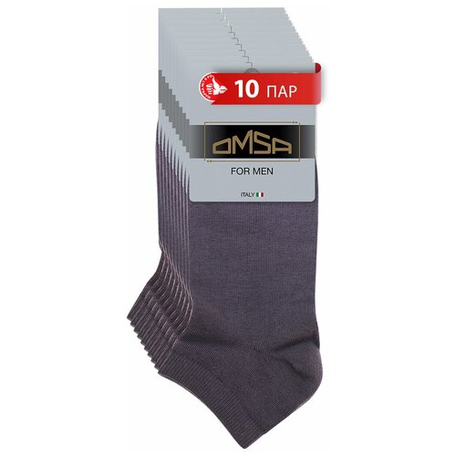 Носки Omsa, 10 пар, размер 45-47, серый носки мужские omsa for men eco 402