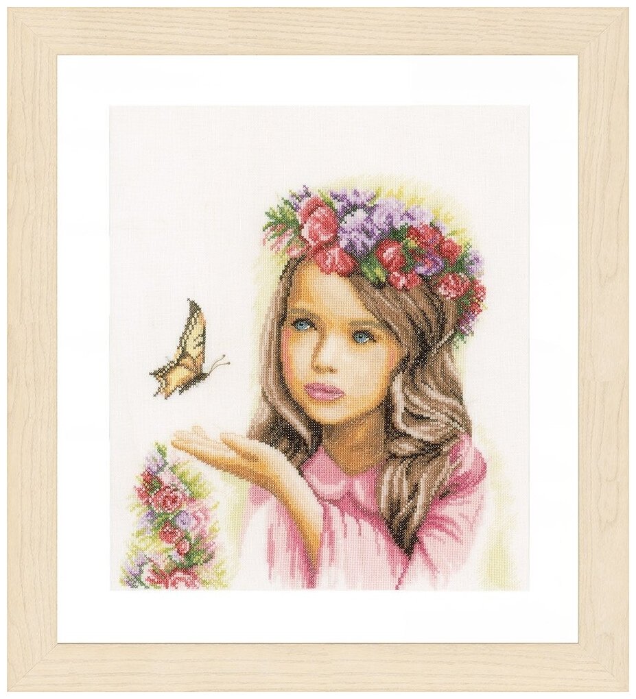 Набор для вышивания крестом Lanarte "Ангел с бабочками" (№097)