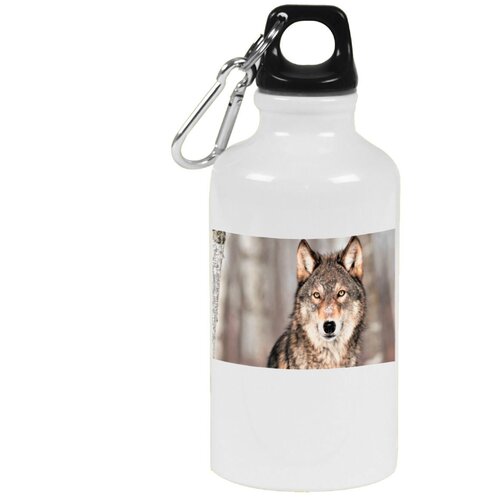Бутылка с карабином CoolPodarok Волк в лесу