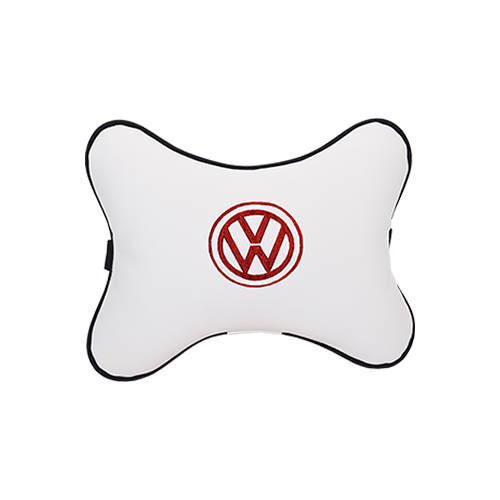 фото Подушка на подголовник экокожа milk (красный) с логотипом автомобиля volkswagen vital technologies