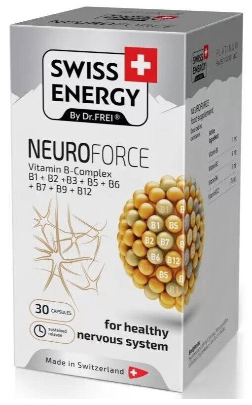 Витамины группы B Swiss Energy свисс энерджи нейрофорс 30 капсул Нейтральный