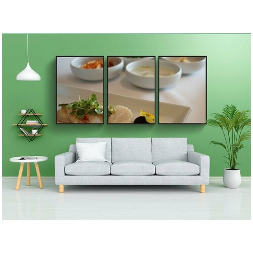 фото Набор модулных постеров для интерьера "корейский, приготовление пищи, ресторан" 60x90 см. в тубусе, без рамки lotsprints