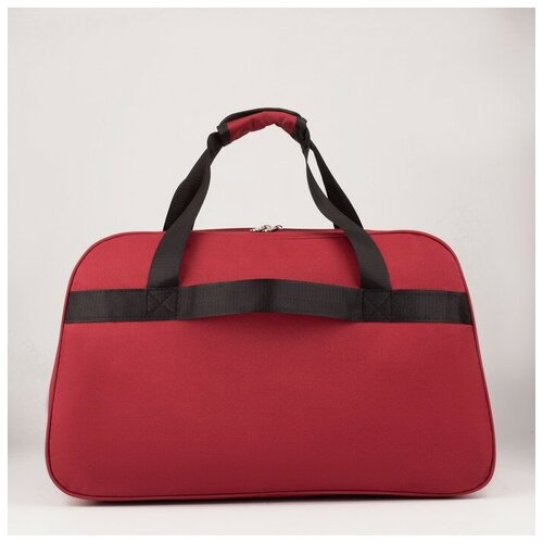 Сумка дорожная на молнии, 2 наружных кармана, держатель для чемодана, длинный ремень, цвет бордовый