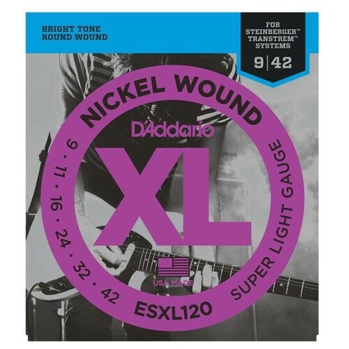 фото D'addario esxl-120 струны для электоргитары, super light, никель, 9-42