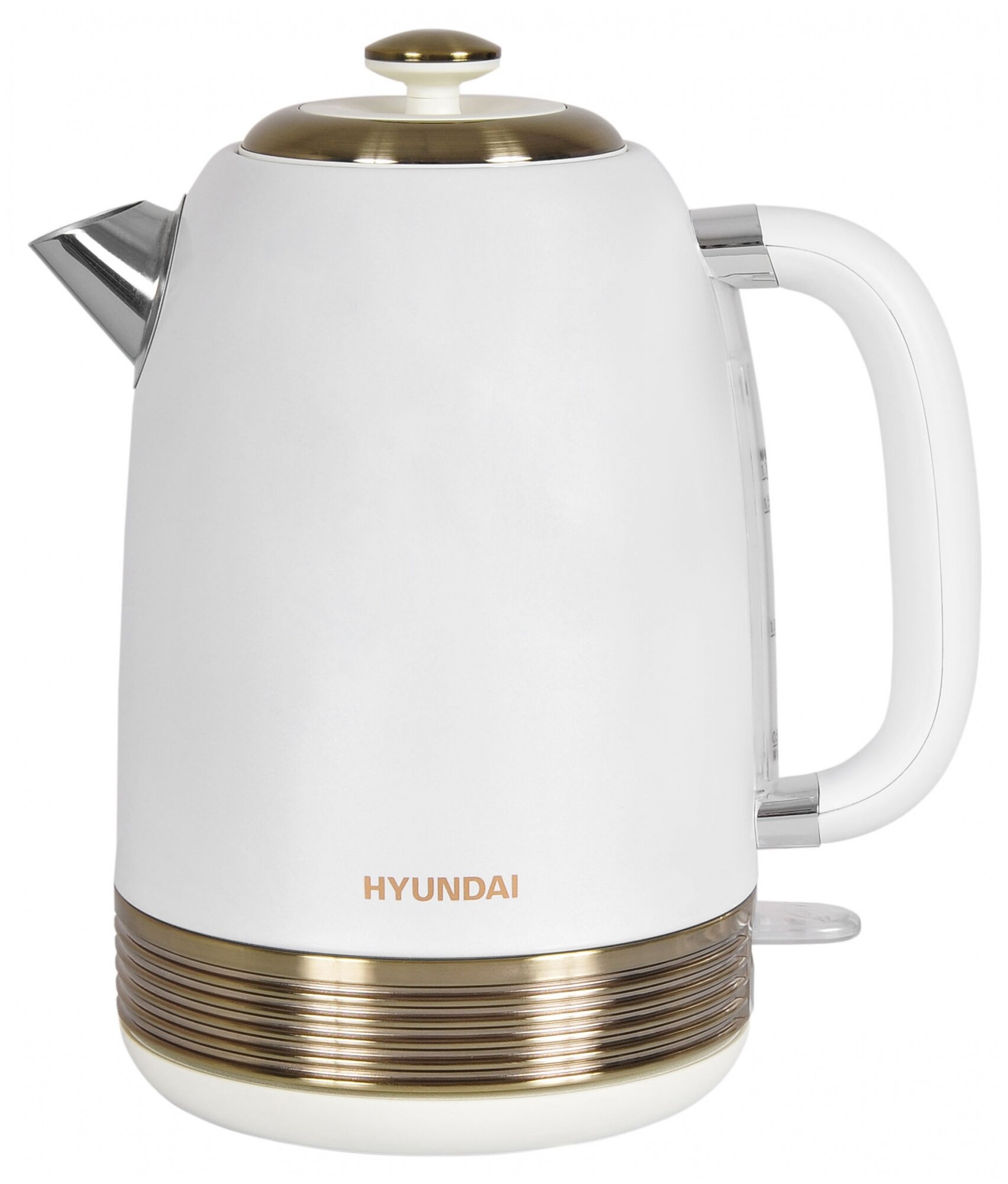 Чайник электрический Hyundai HYK-S4500 жемчужный/золотистый
