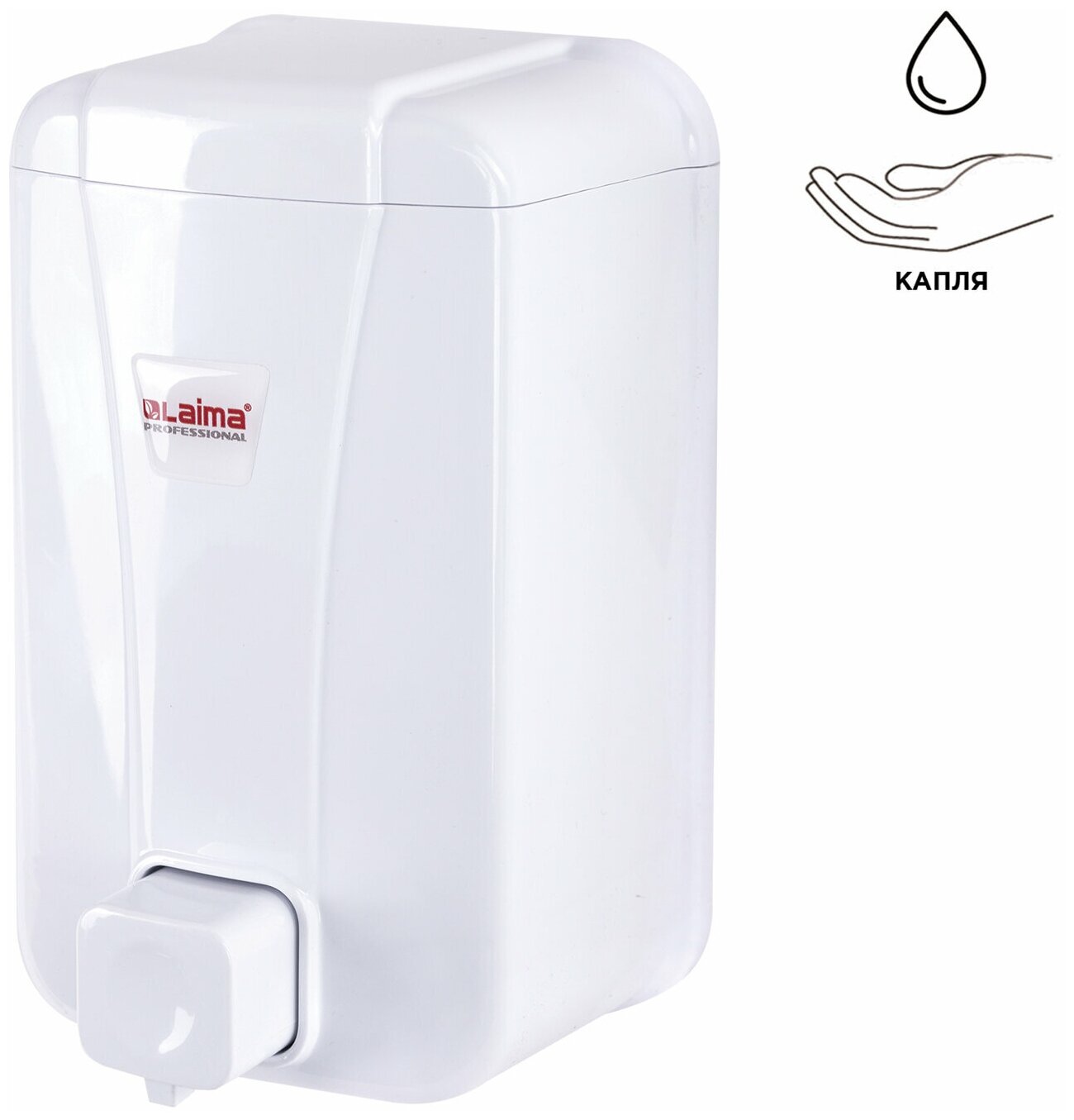 Комплект 2 шт Диспенсер для жидкого мыла LAIMA PROFESSIONAL LSA наливной 1 л белый ABS-пластик 607995 3430-0