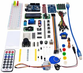 Большой набор для моделирования Ардуино / более 35 предметов (на Arduino UNO) "9V-Maximum KIT-1" (в комплекте канал с уроками, драйверами и другой полезной информацией) (Д)