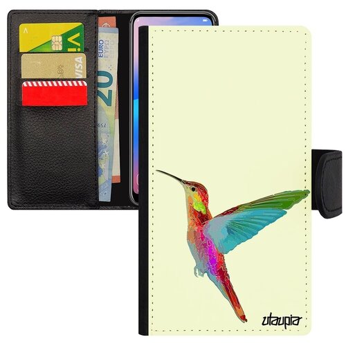 фото Модный чехол книжка на телефон // iphone xr // "колибри" стиль птенец, utaupia, белый