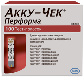 Accu-Chek тест-полоски Performa, 100 шт.