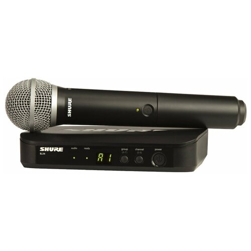 Радиосистема Shure BLX24E/PG58, разъем: XLR 3 pin (M), черный