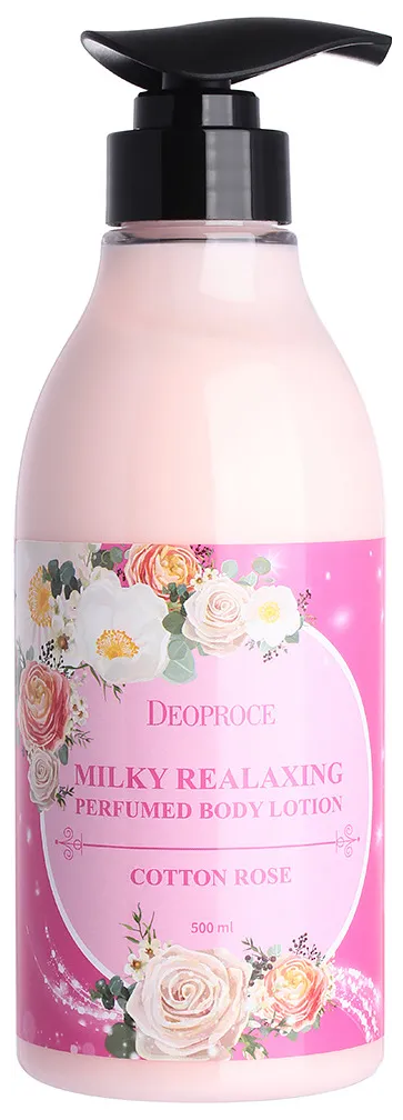 Лосьон-молочко для тела с экстрактом розы Deoproce Milky Relaxing Body Lotion Cotton Rose, 500 мл