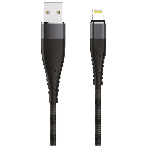 Кабель USB 2.0 lightning Solid 1,2 м 2.1 A черный Olmio