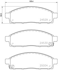 Дисковые тормозные колодки передние NISSHINBO NP3016 для Fiat Fullback, Mitsubishi L200, Mitsubishi Pajero Sport, Nissan NV200 (4 шт.)