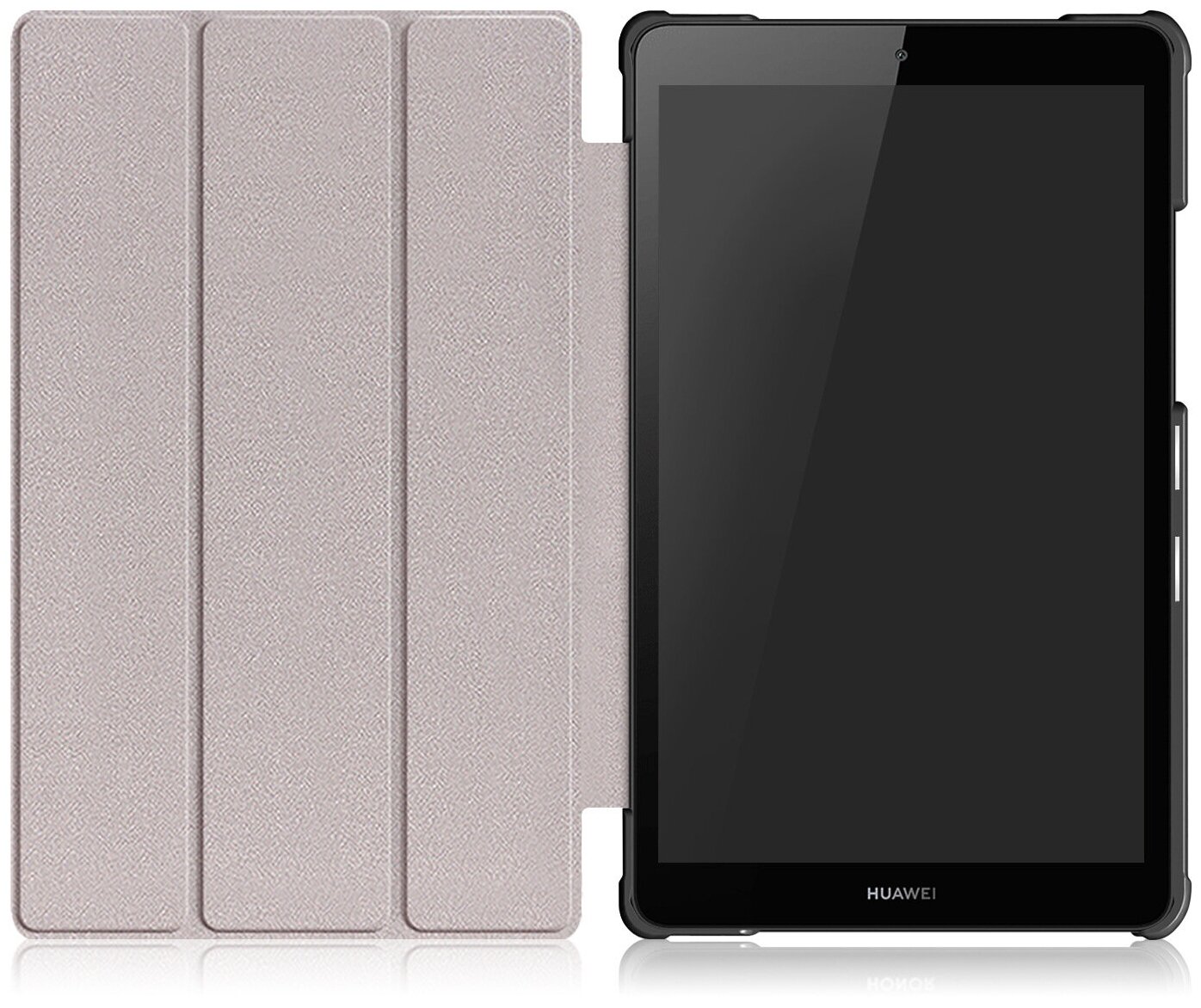 Чехол-обложка MyPads для HUAWEI MediaPad M5 Lite 8 64Gb LTE / HUAWEI MediaPad M5 Lite 8 64Gb WiFi тонкий умный кожаный на пластиковой основе с тр.