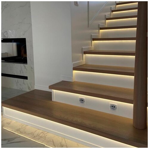 Умная подсветка лестницы с накладными датчиками движения, Uzens StairsLight, однотонная, комплект, под покраску