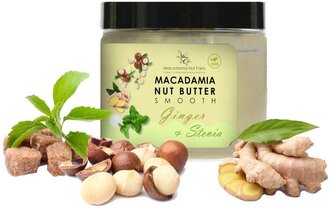 Крем- масло из ореха Макадамия со стевией и имбирем Macadamia Nut Farm, без сахара 180г