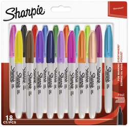 Набор маркеров перманентных Paper Mate Fine 1996112 Sharpie пулевидный пиш. наконечник 0.9мм ассорти блистер 18шт.