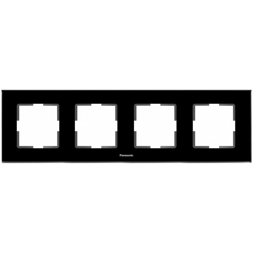 Рамка Panasonic Karre Plus WKTF08043AB-RU 4x горизонтальный монтаж металл черный (упак:1шт)