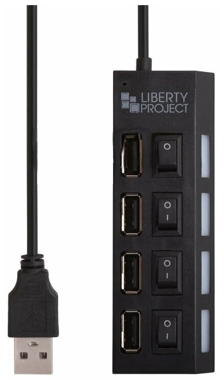 Хаб USB Liberty Project 4xUSB 2.0 Black 0L-00047781